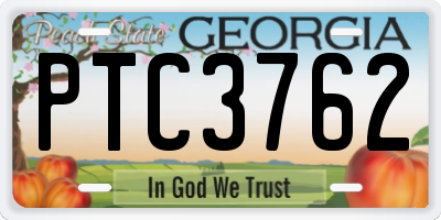 GA license plate PTC3762