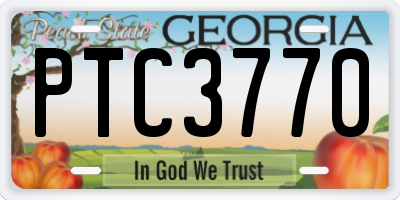 GA license plate PTC3770