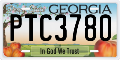 GA license plate PTC3780