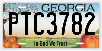 GA license plate PTC3782