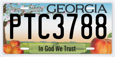 GA license plate PTC3788