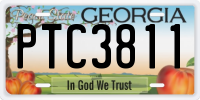 GA license plate PTC3811