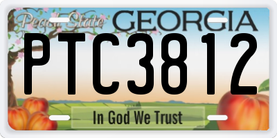 GA license plate PTC3812