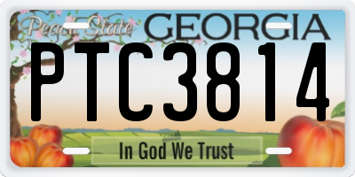 GA license plate PTC3814