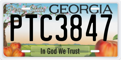 GA license plate PTC3847