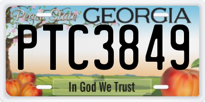 GA license plate PTC3849