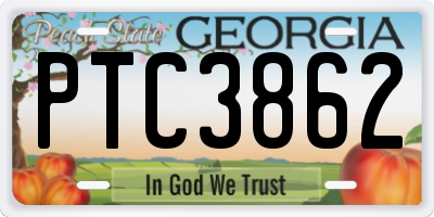 GA license plate PTC3862
