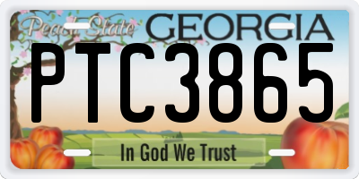 GA license plate PTC3865