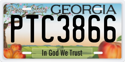 GA license plate PTC3866