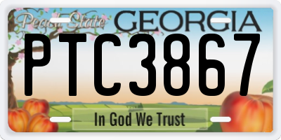 GA license plate PTC3867