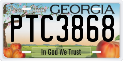GA license plate PTC3868