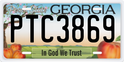 GA license plate PTC3869