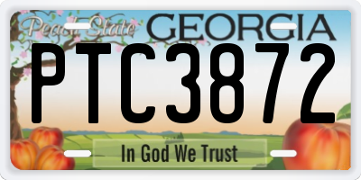 GA license plate PTC3872
