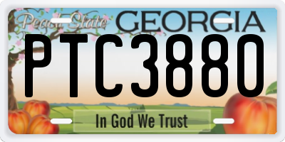 GA license plate PTC3880