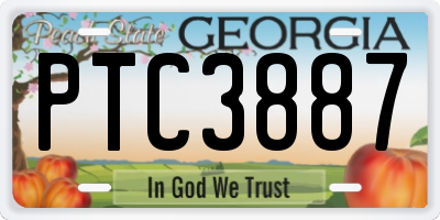 GA license plate PTC3887