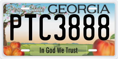 GA license plate PTC3888