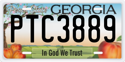 GA license plate PTC3889
