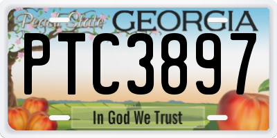 GA license plate PTC3897