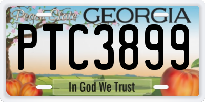 GA license plate PTC3899