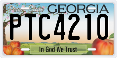 GA license plate PTC4210
