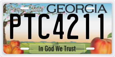 GA license plate PTC4211