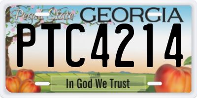 GA license plate PTC4214