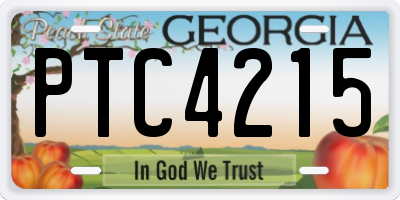 GA license plate PTC4215