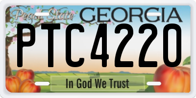 GA license plate PTC4220