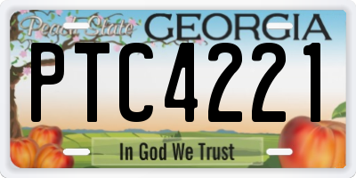 GA license plate PTC4221