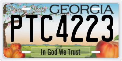 GA license plate PTC4223