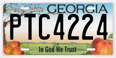 GA license plate PTC4224