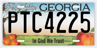 GA license plate PTC4225