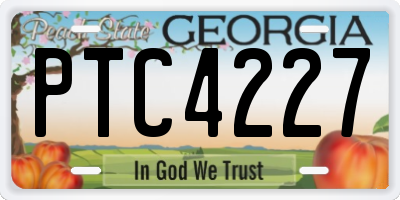 GA license plate PTC4227