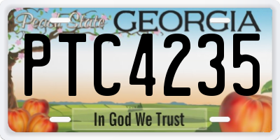 GA license plate PTC4235
