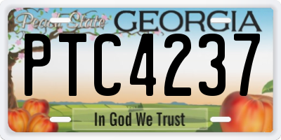 GA license plate PTC4237