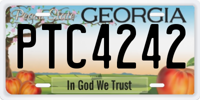 GA license plate PTC4242