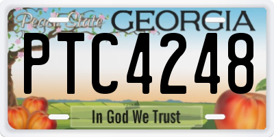 GA license plate PTC4248