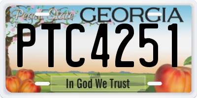 GA license plate PTC4251