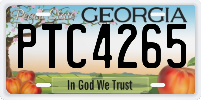 GA license plate PTC4265
