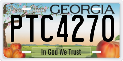 GA license plate PTC4270