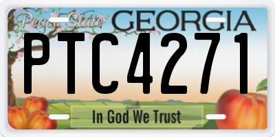 GA license plate PTC4271