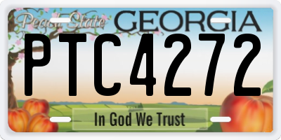GA license plate PTC4272