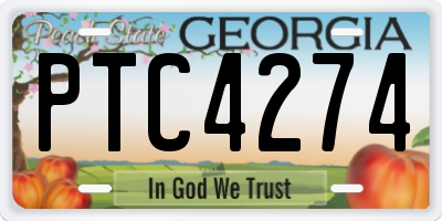 GA license plate PTC4274