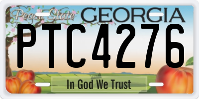 GA license plate PTC4276