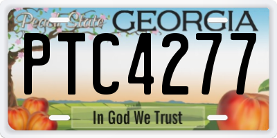 GA license plate PTC4277