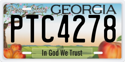 GA license plate PTC4278