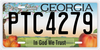 GA license plate PTC4279