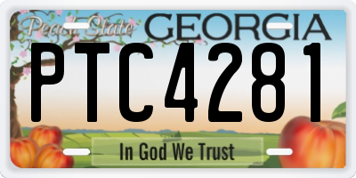 GA license plate PTC4281