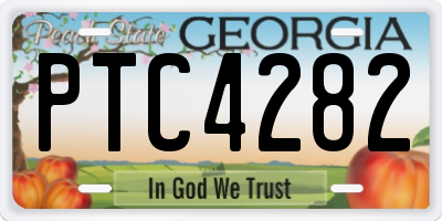 GA license plate PTC4282