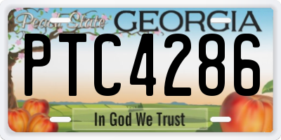 GA license plate PTC4286